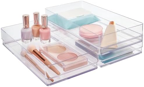 STORi SimpleSort 3-Piece Stackable Clear Drawer Organizer, 12" x 6" x 2" by STORi