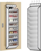 KEEPJOY 10 Tiers White Over Door Shoe Organizer Storage, Hanging Shoe Holder for Door with Large Deep Pockets, Fit 20-30 Pairs Shoe Rack for Sneakers, Boots (White) by KEEPJOY