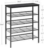 Nunsino Shoe Rack for Closet,5 Tier Shoe Organizer for Entryway,Shoe Shelf with Storage Shelves and Spacious Top,Max Holds 20 of Shoes,Black - Image 3