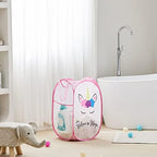 TECHMILLY Collapsible Mesh Pop Up Laundry Hamper with Sturdy Handles and Side Pocket - Portable Foldable Clothes Baskets for Dorm, Bathroom & Travel Storage (Unicorn) - Image 5