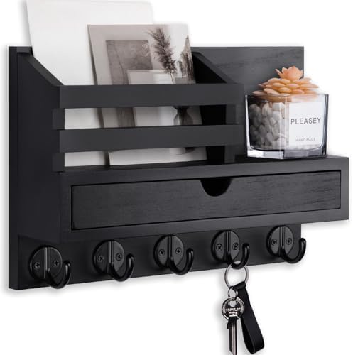 Key Holder Wall Mount, Mail Holder with Storage Drawer by Lucundm