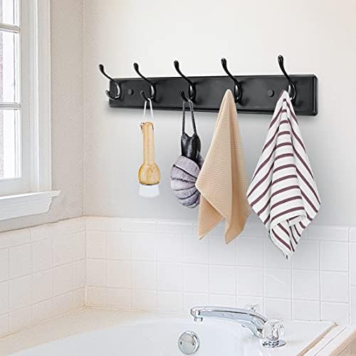 Badiano Heavy Duty Wooden Coat Rack, Wall-Mounted Organizer, 24 Inch, Black - Image 5