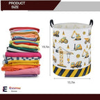 ESSME Kids Laundry Basket,Car Hamper Collapsible Canvas Waterproof Storage Bin for Boys, Nursery Hamper,Gift Baskets,toy bins(Engineering vehicle) - Image 2