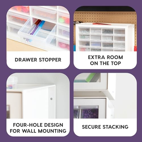 IRIS USA 24-Drawer Plastic Storage Cabinet, Teacher Toolbox, White - Image 5