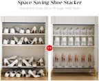 Shoe Slots Organizer Durable and Thick,Elephant-Shaped Adjustable Shoe Stackers,Space Saving for Closet Storage (Transparent - Silver, 10Pack) - Image 6
