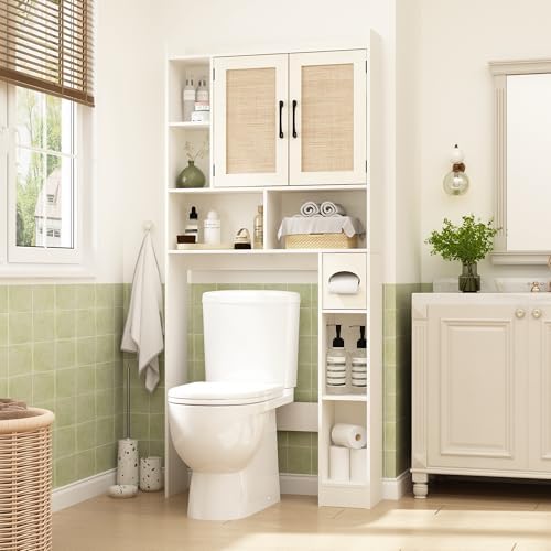 RUSTOWN Rattan Over The Toilet Storage Cabinet, Bathroom Storage Cabinet by RUSTOWN