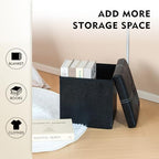 B FSOBEIIALEO Storage Ottoman Cube, 11.8" Faux Leather Footrest Chest,Black - Image 4