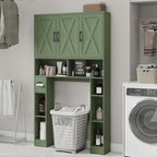Vabches Over The Toilet Storage Cabinet with 3 Barn Doors.Green - Image 5