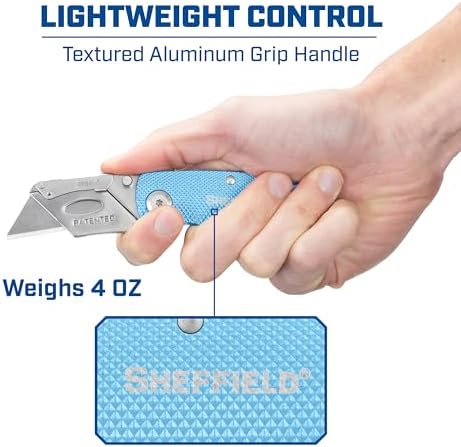 Sheffield Lock Back Utility Knife 3 Pack with 10 Utility Knife Blades - Image 4