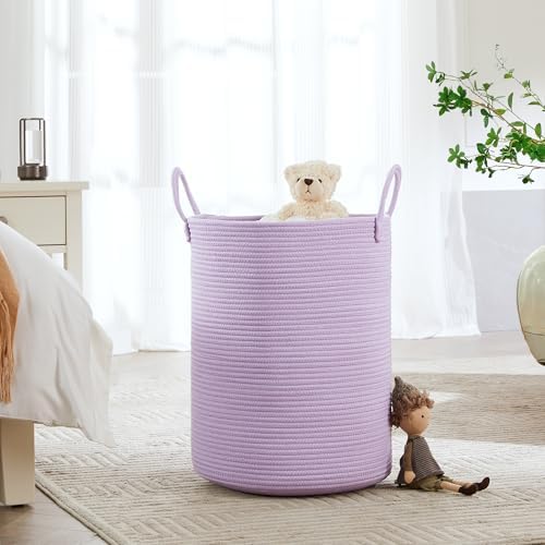 60L Large Purple Hamper Laundry Basket for Nursery Kids Girls - Image 3