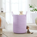 60L Large Purple Hamper Laundry Basket for Nursery Kids Girls - Image 3