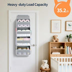 Yecaye Over The Door Organizer, Heavy Duty Hanging Organizers and Storage with 4 Large Capacity Pockets, Swing-Proof Behind The Door Storage for Bathroom Nursery Bedroom Dorm Closet, Grey,1Pc - Image 6