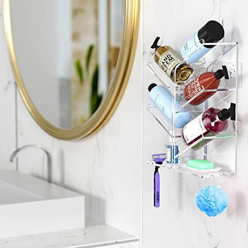 AITEE Acrylic Bathroom Organizer Caddy Shampoo Holder Combination Shelf - Image 5