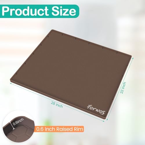 Silicone Under Sink Mat, 28"x22", Waterproof Cabinet Liner, Brown - Image 2