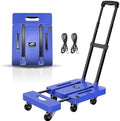 SPACEKEEPER Folding Hand Truck, 500 LB Heavy Duty Luggage Cart, Blue by SPACEKEEPER