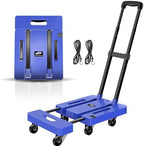 SPACEKEEPER Folding Hand Truck, 500 LB Heavy Duty Luggage Cart, Blue by SPACEKEEPER