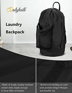 Dalykate Backpack Laundry Bag, 115L Large Hamper with Shoulder Straps, Drawstring Closure, Mesh Pocket, Black - Image 5