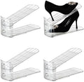 Shoe Stacker Shoe Rack Organizer for Closet Space Saver Storage Shoe Holder Organization,Transparent(5 * 11inch (Transparent, 4 pack) by UniHIMO