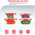 KOMUEE 24 Pieces Glass Food Storage Containers Set, Red - Image 3