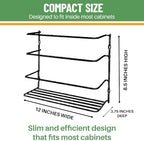 Evelots Kitchen Wrap & Food Bag Organizer Basket, Wall or Cabinet Door Mount, 2-Pack - Black - Image 4