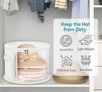 AOODA Oversized Clear Hat Storage Bag for Women, Holds up to 7 Caps Cowboy Hat Organizer for Closet, Wide Brims Hat Case with Carrying Handles (White) - Image 5