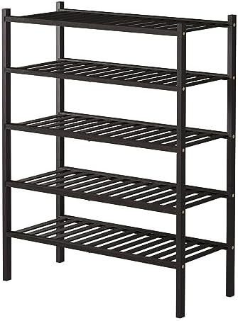 ROMGUAR CRAFT 5 Tier Bamboo Shoe Rack for Closet Free Standing Wood Shoe Shelf for Entryway Small Space Stackable 27"x11"x33" (Brown) - Image 7
