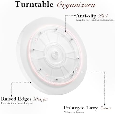 Luxspire 10.63" Resin Turntable Lazy Susan for Table Top, Gravel White - Image 3