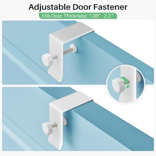 SNTD 8 Tiers Over the Door Organizer, 17" W x 6" D x 69" H, White - Image 2