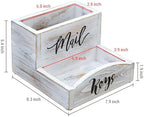 MyGift Whitewashed Wood Mail & Key Holder, Rustic Entryway Organizer - Image 5