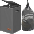 Simple Houseware Foldable Laundry Hamper Basket with Lid and Bag, Dark Gray by SimpleHouseware