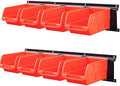 Wallmaster 8-Bin Wall Mounted Plastic Storage Bins Hanging Organizer Bins by Wallmaster