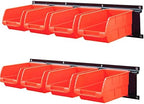 Wallmaster 8-Bin Wall Mounted Plastic Storage Bins Hanging Organizer Bins by Wallmaster