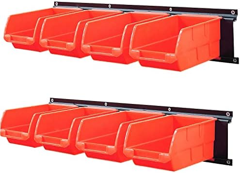 Wallmaster 8-Bin Wall Mounted Plastic Storage Bins Hanging Organizer Bins by Wallmaster
