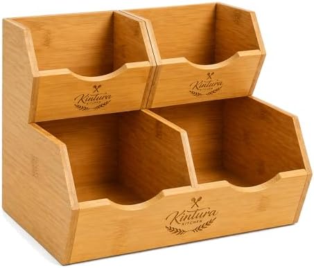 Stackable Bamboo Pantry Storage Bins, Potato Onion Storage Organizer, 3-Tier Fruit and Vegetable Basket with Easy Access Design, Countertop Pantry Organizer for Kitchen Storage and Organization - Image 2