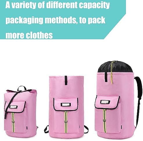 laundry bag backpack,extra-large heavy duty laundry bags,laundry backpack for college students,drawstring closure (Light Pink Laundry Bag) - Image 4