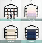 Velvet Pant Clothes Hanger Space Saving Non Slip Hanger Jean Slack Hangers | Multiple Velvet Hanger Closet Organizer Storage and Organization for Jeans,Scarf,Tie(Black,3) - Image 3