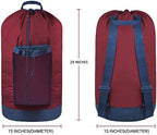 Dalykate Backpack Laundry Bag, Laundry Backpack with Shoulder Straps and Mesh Pocket Durable Nylon Clothes Hamper Bag with Drawstring Closure Red - Image 2
