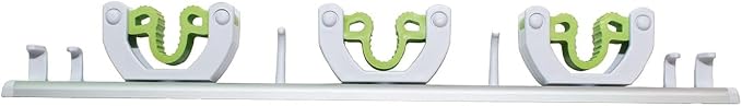 Pine-Sol Mop and Broom Holder - Hanging Wall Mount Storage Rack with 3 Slots and 6 Hooks - Adjustable Cleaning Tool Organizer for Garage, Kitchen, and Utility Closet - Image 5