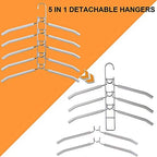 Clothes Hanger Space Saving 4 Pack Multi-Layer Shirt Hangers | Heavy Duty Coat Hanger, Non-slip Foam Padded, Detachable Design, T-Shirt Hangers for Man & Women Dorms and Apartmetns Grey - Image 2