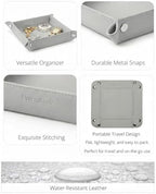 UnionBasic Small Jewelry Tray for Rings Watches Earrings, Entryway Catchall Caddy for Coins Keys Change, Nightstand Bedside Valet Holder, Trays for Electronic Gadgets, Lychee Lunar Rock - Image 2