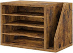 Wooden Mail Organizer, Desk Organizer with 3 Adjustable Shelves by Cresohom