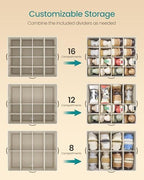 SONGMICS Shoe Organizer for Closet, Fabric Bins, Fits up to 16 Pairs - Image 4