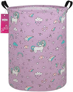 Unicorn Laundry Hamper Large Canvas Fabric Storage Basket by INGHUA