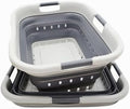 SAMMART 41L (10.8 gallon) Set of 2 Collapsible 3 Handled Plastic Laundry Basket-Foldable Pop Up Storage Container/Organizer-Space Saving Hamper/Basket (2, Grey/Dark Grey) by SAMMART