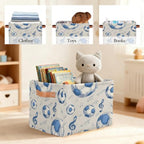 Soccer Storage Basket Toy Storage Bins Collapsible Cube Organizer - Image 7