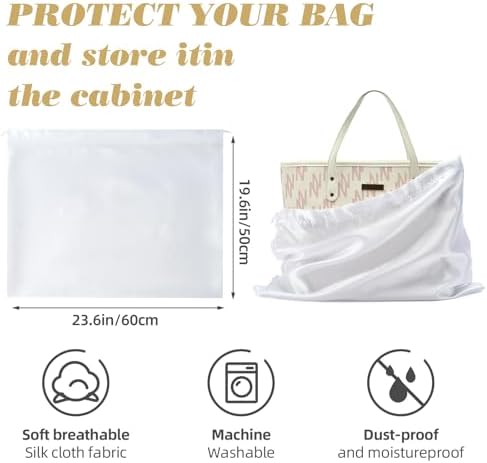 3Pack Drawstring Dust Bags for Handbags Silk Purses - Image 2