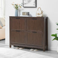 4-Flip Drawer Shoe Cabinet Narrow Entryway Rack, Brown by VIPLUMI
