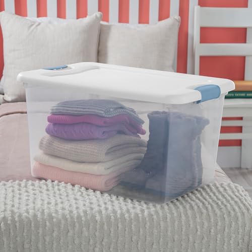 Sterilite Latching Box with Lids for Home and Office, 64 Quart, 16-Pack | Heavy-Duty and Stackable Plastic Containers with Latches for Closet, Cabinet, Bedroom, Bathroom and Dorm Room Organization - Image 6