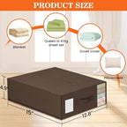 WOWBOX Sheet Organizers and Storage,Closet Bed Sheet Organizer Under Bed Storage and Organization with Label Cards & Clear Window for Bedding Sheets,Duvet Covers,Blankets (8 Pack，Brown) - Image 6