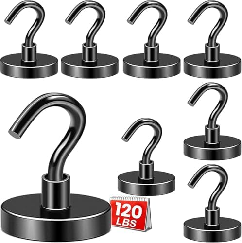 DIYMAG Magnetic Hooks 8pcs 120lbs Cruise Essentials 2026 Magnet Hook Black by DIYMAG